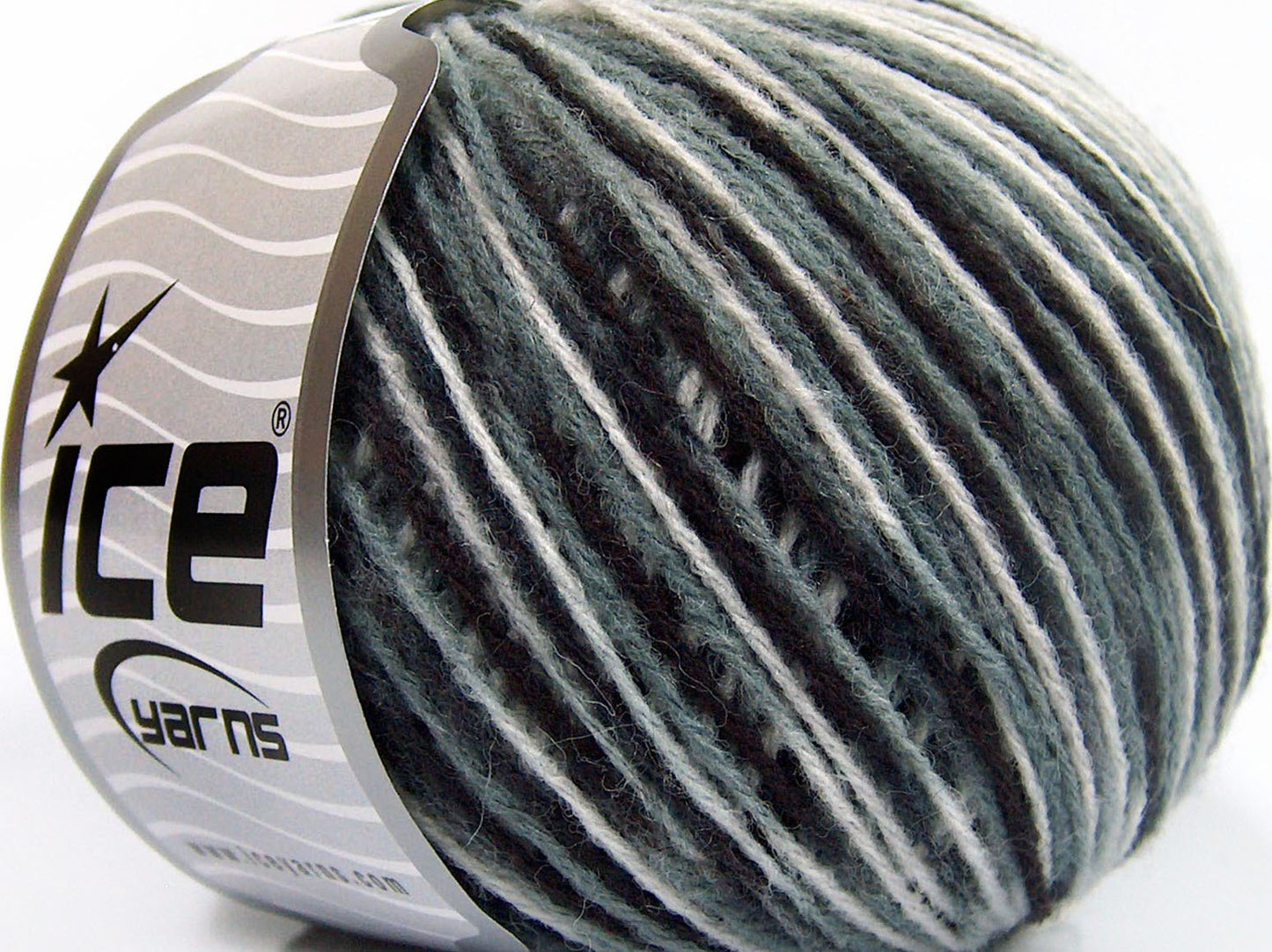 Lot of 8 Skeins Ice Yarns WOOL LIGHT (50% Wool) Yarn Black Grey White