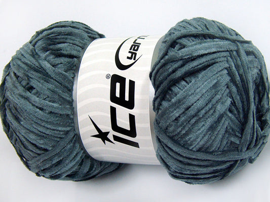 Lot of 4 x 100gr Skeins Ice Yarns CHENILLE LIGHT 100 (100% MicroFiber) Yarn Indigo Blue