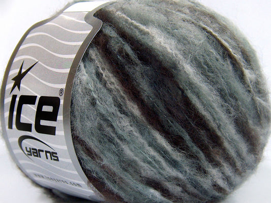 Lot of 8 Skeins Ice Yarns MOHAIR COLOR LIGHT (15% Mohair 10% Wool) Yarn Black Grey White