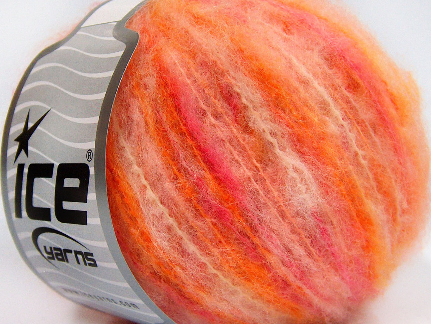 Lot of 8 Skeins Ice Yarns MOHAIR COLOR LIGHT (15% Mohair 10% Wool) Yarn Orange Shades