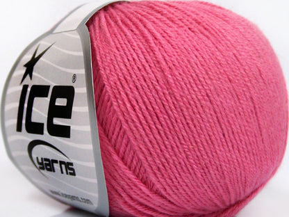 Lot of 8 Skeins Ice Yarns BABY MERINO SOFT (40% Merino Wool) Yarn Candy Pink