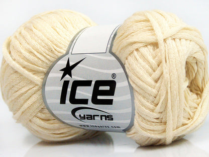 Lot of 8 Skeins Ice Yarns FETTUCCIA COTONE DK (100% Cotton) Yarn Cream