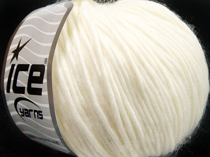 Lot of 8 Skeins Ice Yarns SALE WINTER (15% Wool) Hand Knitting Yarn Ecru