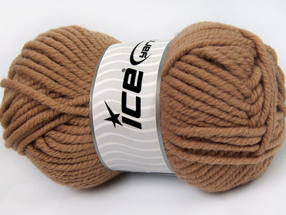 Lot of 4 x 100gr Skeins Ice Yarns ELITE WOOL SUPERBULKY (50% Wool) Yarn Camel