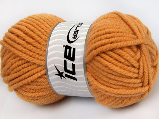 Lot of 4 x 100gr Skeins Ice Yarns ELITE WOOL SUPERBULKY (50% Wool) Yarn Light Gold