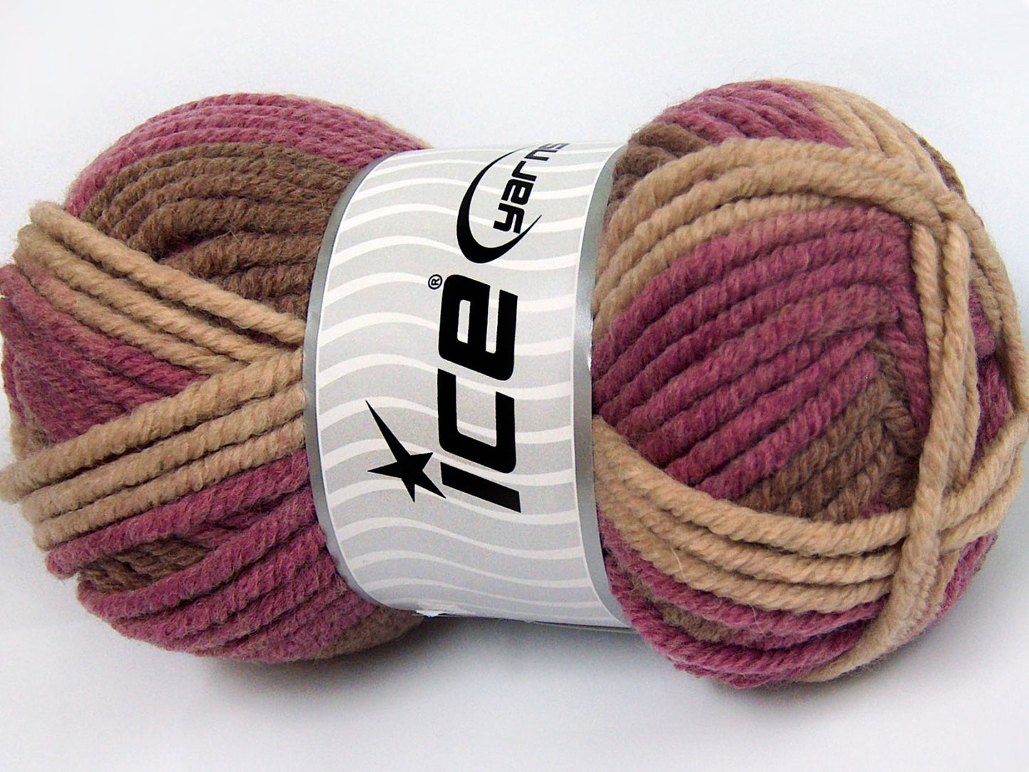 Lot of 4 x 100gr Skeins Ice Yarns ELITE WOOL SUPERBULKY (50% Wool) Yarn Brown Shades Purple