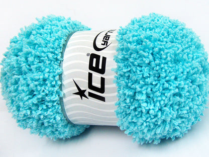 Lot of 4 x 100gr Skeins Ice Yarns BABY PUFFY Yarn Light Turquoise