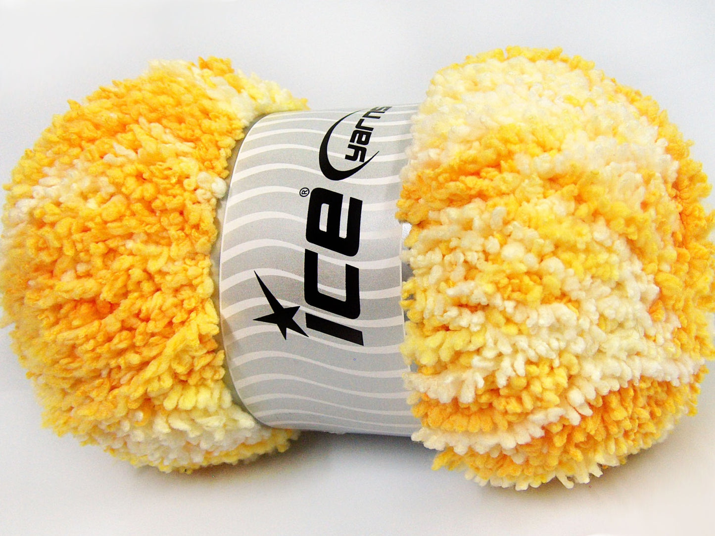 Lot of 4 x 100gr Skeins Ice Yarns BABY PUFFY Yarn Light Yellow Gold White