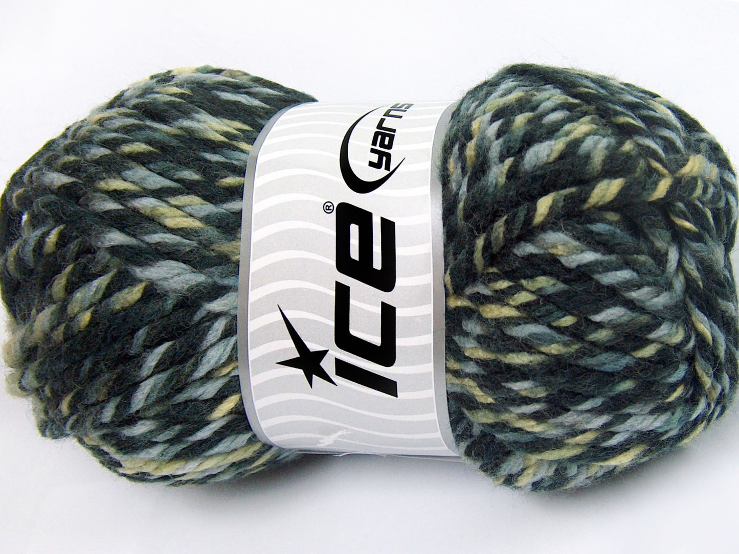 Lot of 2 x 200gr Skeins Ice Yarns SUPERWASH WOOL JUMBO (25% Superwash Wool) Yarn Khaki Shades Grey Shades