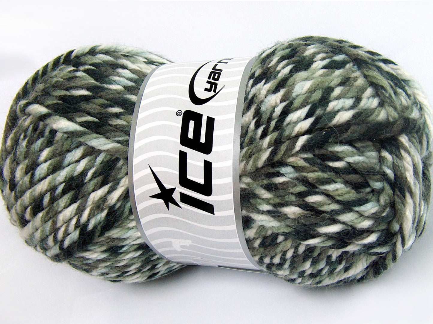 Lot of 2 x 200gr Skeins Ice Yarns SUPERWASH WOOL JUMBO (25% Superwash Wool) Yarn Khaki Shades Cream Shades