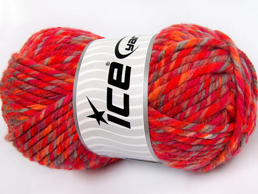Lot of 2 x 200gr Skeins Ice Yarns SUPERWASH WOOL JUMBO (25% Superwash Wool) Yarn Orange Shades Red Light Camel