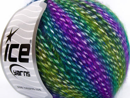 Lot of 8 Skeins Ice Yarns MIRELLA (15% Mohair) Yarn Green Shades Lilac