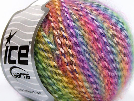 Lot of 8 Skeins Ice Yarns MIRELLA (15% Mohair) Hand Knitting Yarn Rainbow