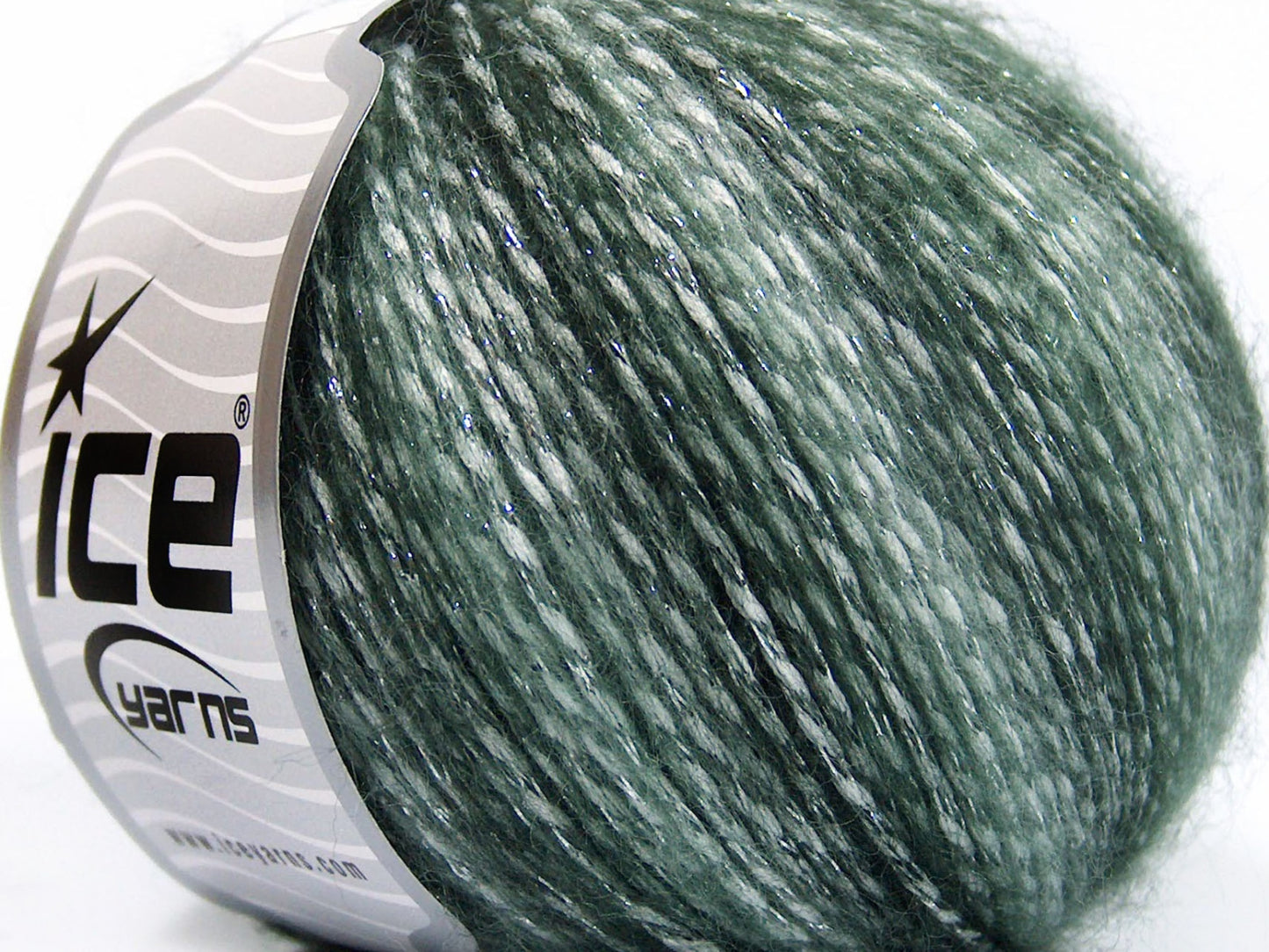 Lot of 8 Skeins Ice Yarns MIRELLA (15% Mohair) Yarn Green Shades Black White