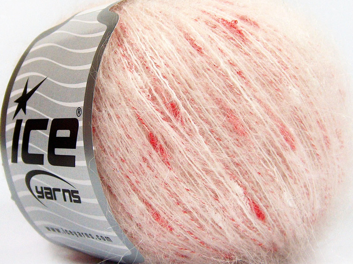 Lot of 8 Skeins Ice Yarns KID MOHAIR PUNTO (40% Kid Mohair 25% Cotton) Yarn Ecru Salmon