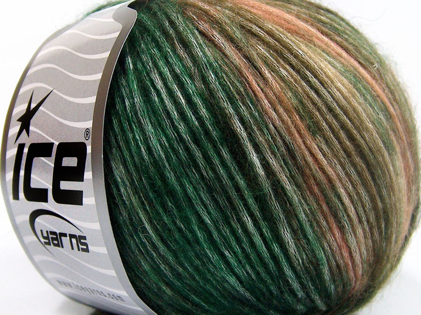 Lot of 8 Skeins Ice Yarns ROCK N ROLL (15% Wool 50% Modal) Yarn Green Shades Salmon Shades