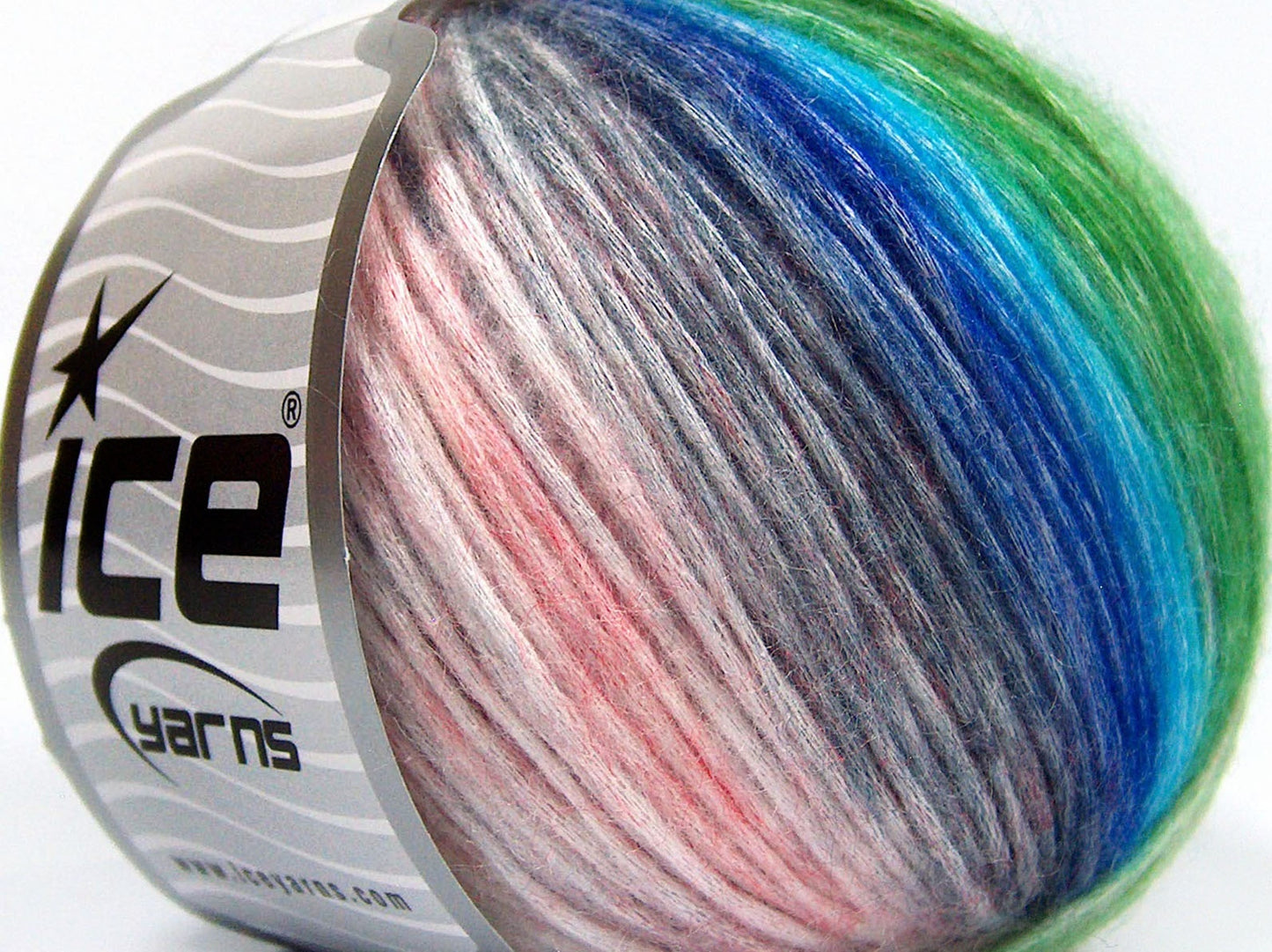 Lot of 8 Skeins Ice Yarns ROCK N ROLL (15% Wool 50% Modal) Yarn Pink Shades Blue Shades Green