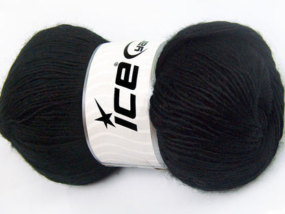 Lot of 4 x 100gr Skeins Ice Yarns RAINBOW SOLID Hand Knitting Yarn Black