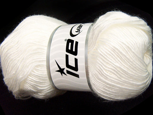 Lot of 4 x 100gr Skeins Ice Yarns RAINBOW SOLID Hand Knitting Yarn White