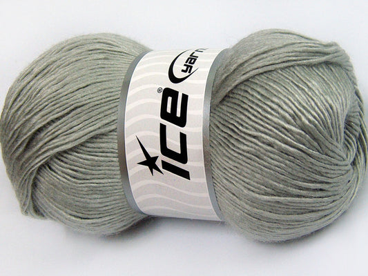 Lot of 4 x 100gr Skeins Ice Yarns RAINBOW SOLID Hand Knitting Yarn Light Grey