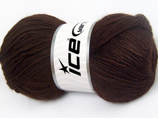 Lot of 4 x 100gr Skeins Ice Yarns RAINBOW SOLID Hand Knitting Yarn Dark Brown