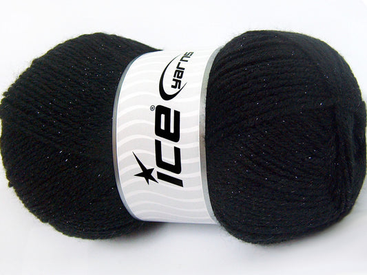 Lot of 4 x 100gr Skeins Ice Yarns STAR GLITZ Hand Knitting Yarn Black