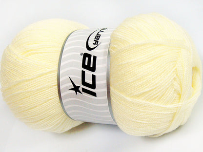 Lot of 4 x 100gr Skeins Ice Yarns KRISTAL Hand Knitting Yarn Light Yellow