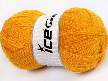 Lot of 4 x 100gr Skeins Ice Yarns KRISTAL Hand Knitting Yarn Gold