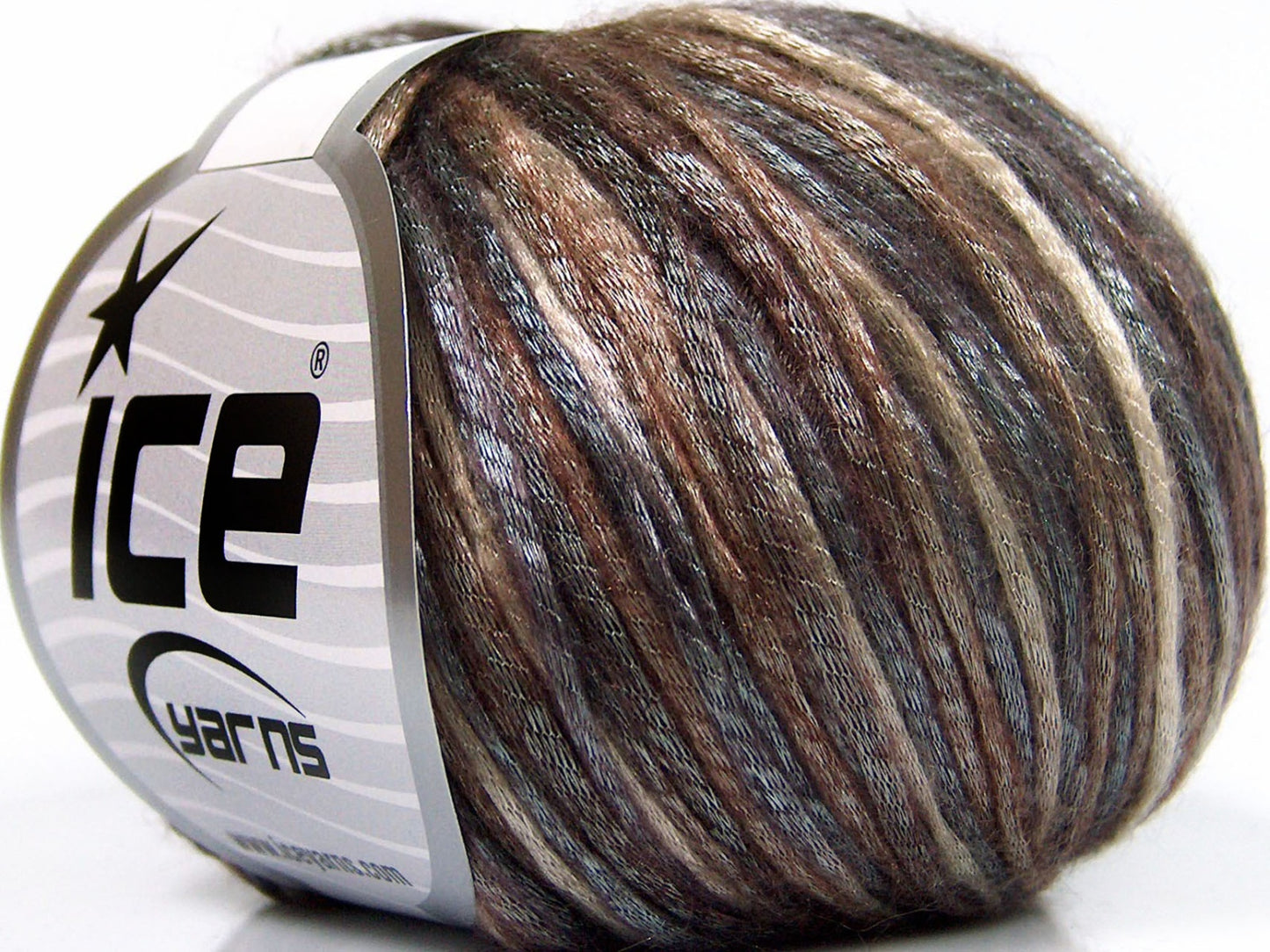 Lot of 8 Skeins Ice Yarns ROCKABILLY COLOR (67% Tencel) Yarn Brown Shades Light Grey