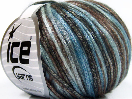 Lot of 8 Skeins Ice Yarns ROCKABILLY COLOR (67% Tencel) Yarn Brown Black Blue Shades