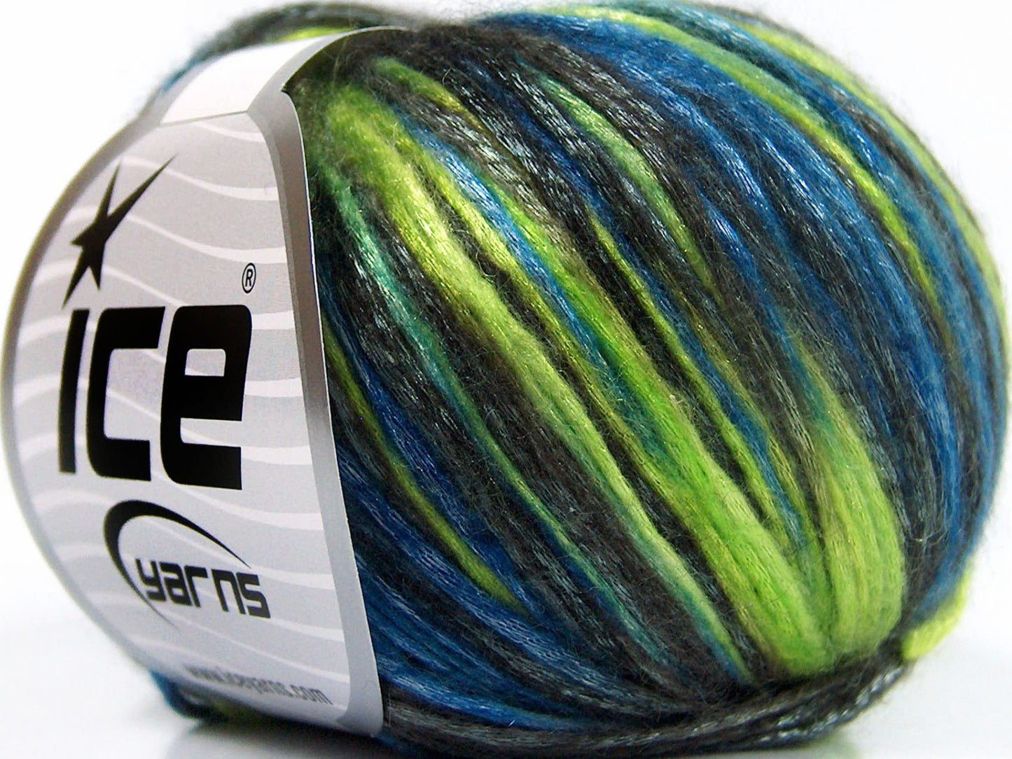 Lot of 8 Skeins Ice Yarns ROCKABILLY COLOR (67% Tencel) Yarn Green Shades Blue Black Brown