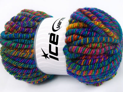 Lot of 4 x 100gr Skeins Ice Yarns GALAXY (1% Elastan) Yarn Rainbow