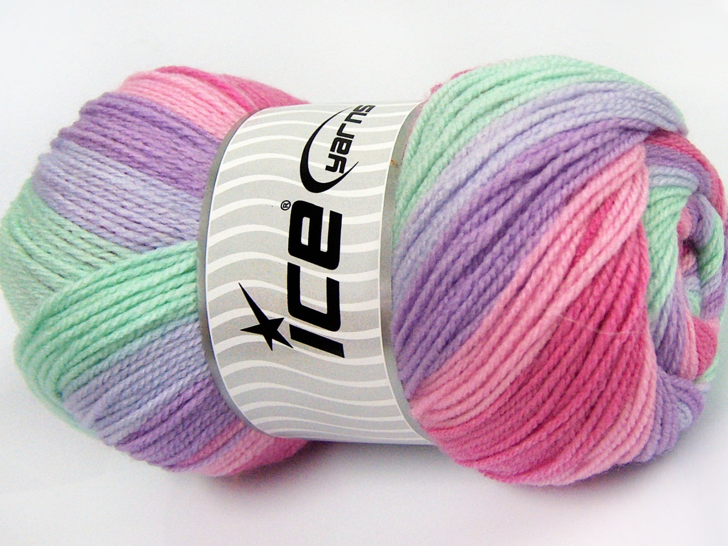 Lot of 4 x 100gr Skeins Ice Yarns BABY BATIK Yarn Pink Shades Lilac Shades Mint Green