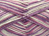 Ice Yarns Lorena Color – Lilac Shades, White – 50% Cotton, 50% Acrylic