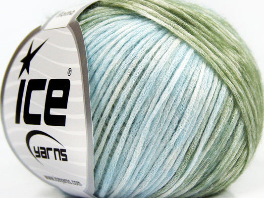 Lot of 6 Skeins Ice Yarns ROMA (26% Wool 74% Modal) Yarn Blue Shades Green Shades