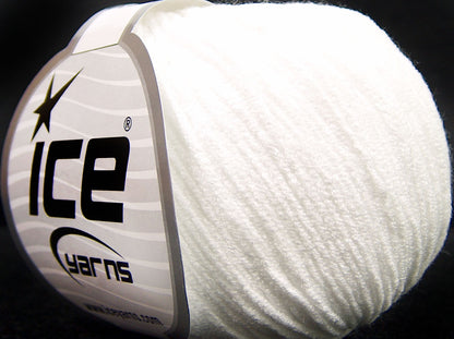 Lot of 8 Skeins Ice Yarns BABY MODAL (55% Modal) Hand Knitting Yarn White