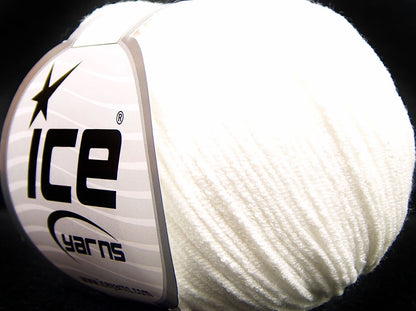 Lot of 8 Skeins Ice Yarns BABY MODAL (55% Modal) Hand Knitting Yarn Off White