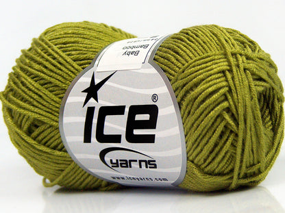 Lot of 8 Skeins Ice Yarns BABY BAMBOO (50% Bamboo) Yarn Light Green