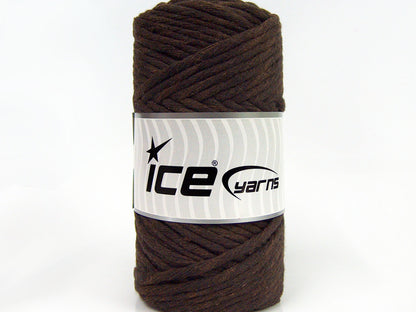 250 gr ICE YARNS NATURAL COTTON JUMBO (100% Cotton) Yarn Dark Brown