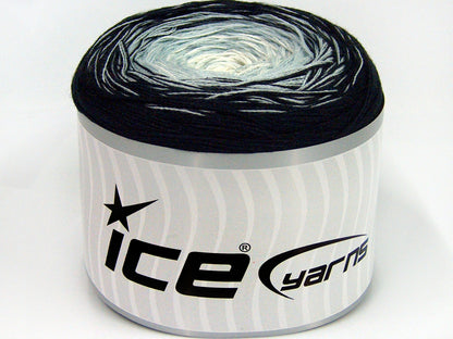 Lot of 2 x 150gr Skeins Ice Yarns CAKES COTTON FINE (50% Cotton) Yarn Dark Navy Light Blue White