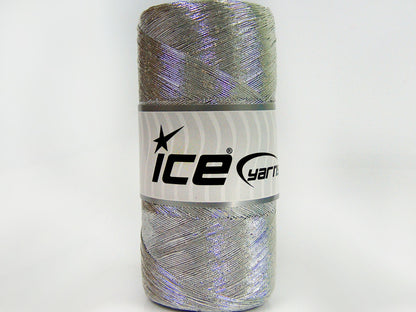 Lot of 2 x 200gr Skeins Ice Yarns METALLIC COTTON (30% Cotton) Yarn Silver