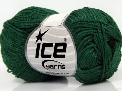 Lot of 6 Skeins Ice Yarns GIZA COTTON Hand Knitting Yarn Jungle Green