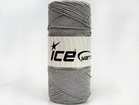 Lot of 2 x 200gr Skeins Ice Yarns SHINY COTTON (30% Cotton) Yarn Light Grey