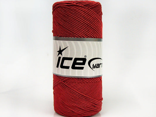Lot of 2 x 200gr Skeins Ice Yarns SHINY COTTON (30% Cotton) Yarn Red