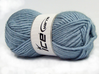 Lot of 4 x 100gr Skeins Ice Yarns MOHAIR BULKY (5% Mohair 10% Wool) Yarn Light Blue