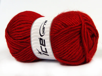 Lot of 4 x 100gr Skeins Ice Yarns MOHAIR BULKY (5% Mohair 10% Wool) Yarn Red