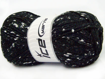 Lot of 4 x 100gr Skeins Ice Yarns SUPER TWEED (20% Wool 5% Viscose) Yarn Black