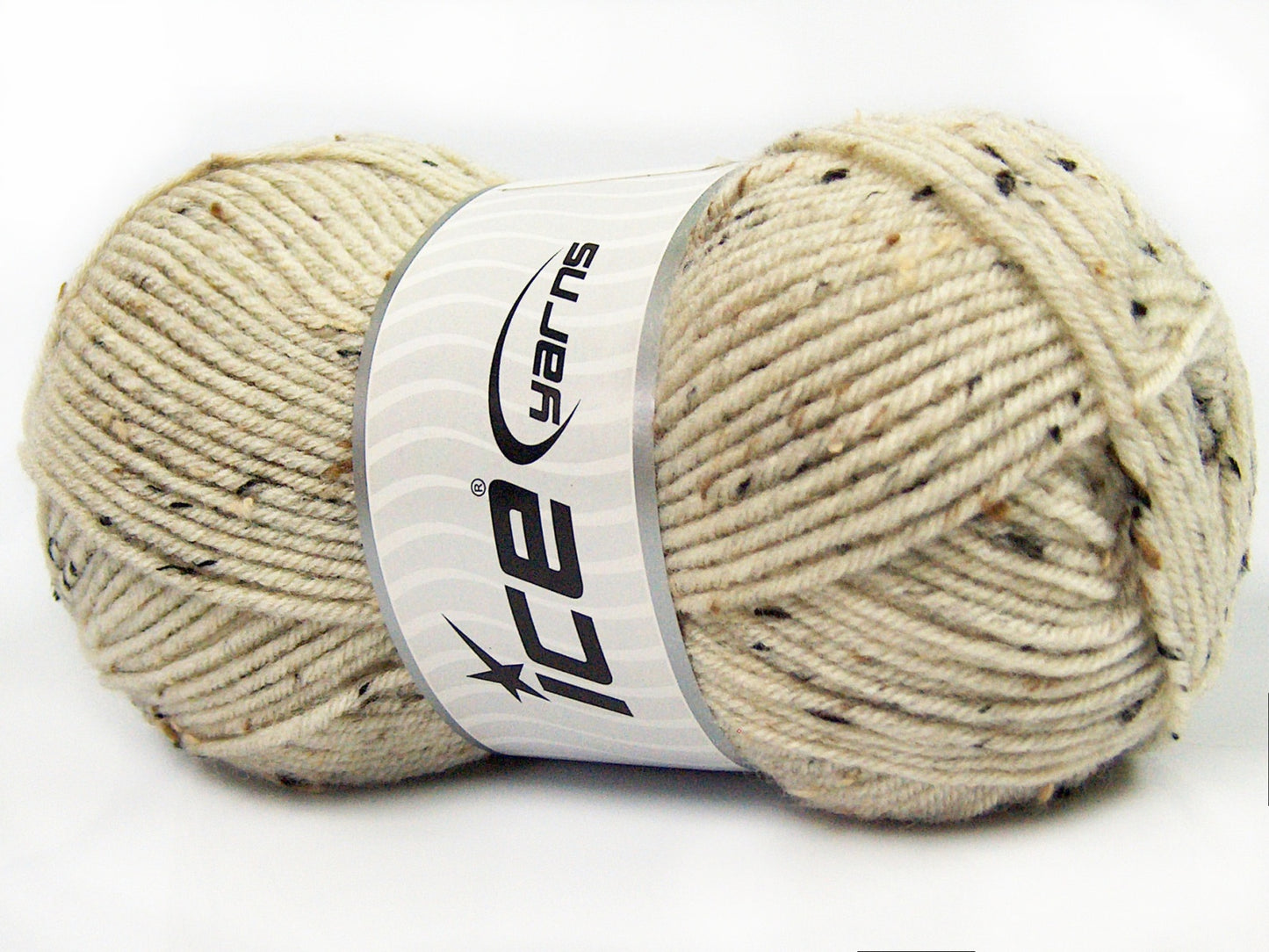 Lot of 4 x 100gr Skeins Ice Yarns SUPER TWEED (20% Wool 5% Viscose) Yarn Dark Cream