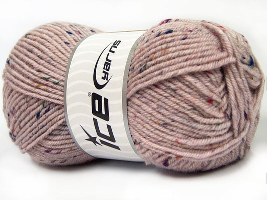 Lot of 4 x 100gr Skeins Ice Yarns SUPER TWEED (20% Wool 5% Viscose) Yarn Antique Pink