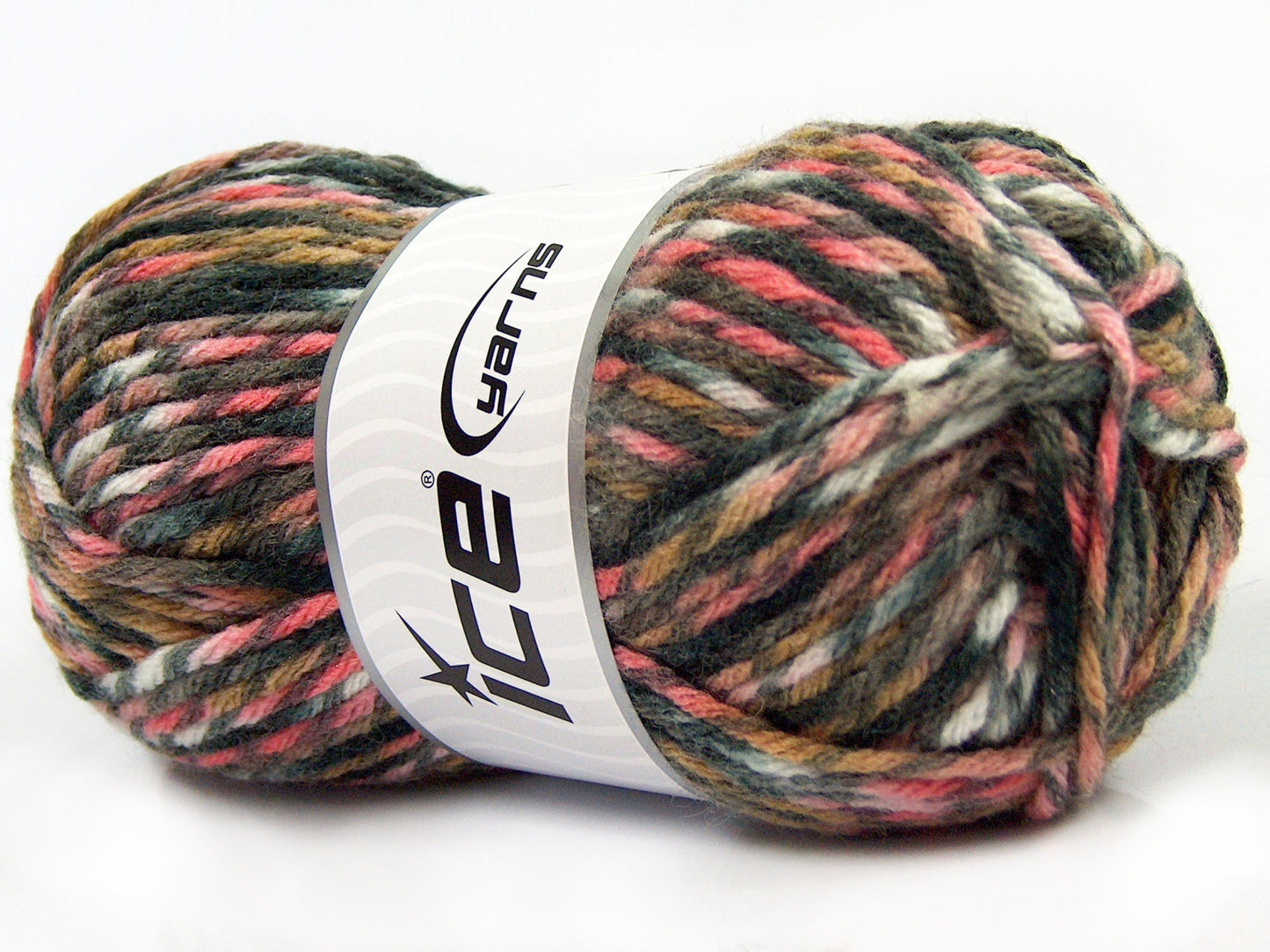 Lot of 4 x 100gr Skeins Ice Yarns THOR (25% Wool) Yarn Black Grey White Brown Pink